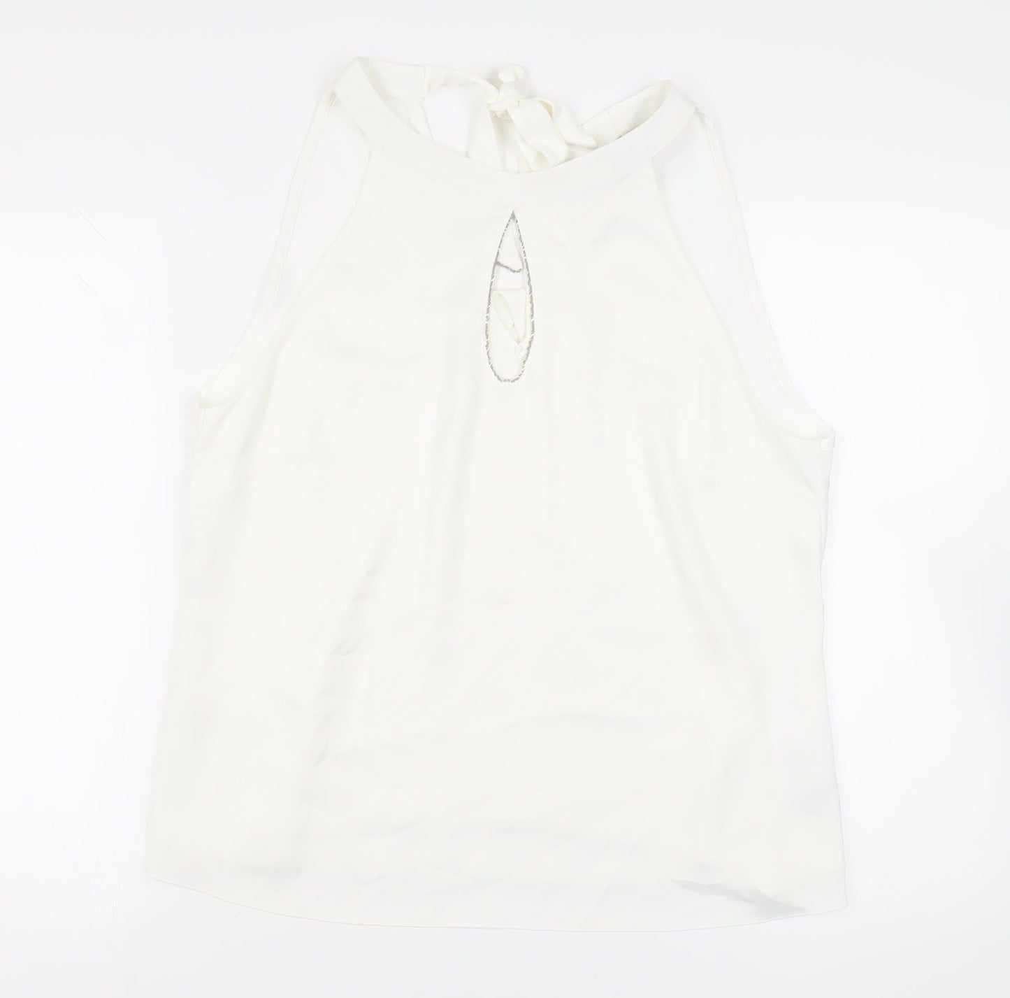 Dorothy Perkins Womens White Polyester Basic Blouse Size 16 Halter