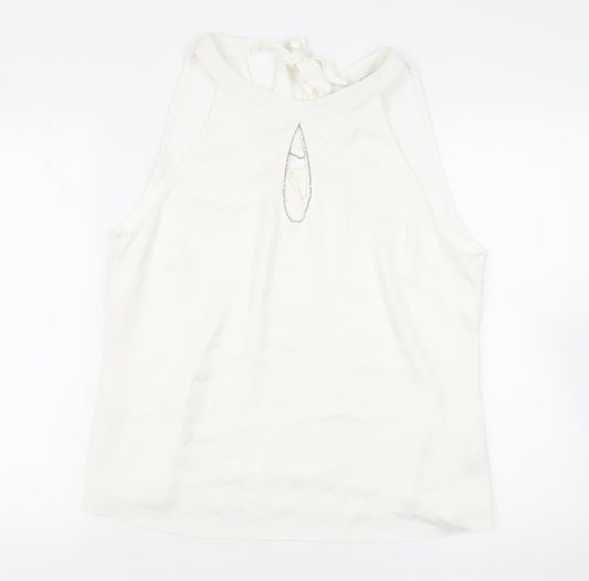 Dorothy Perkins Womens White Polyester Basic Blouse Size 16 Halter