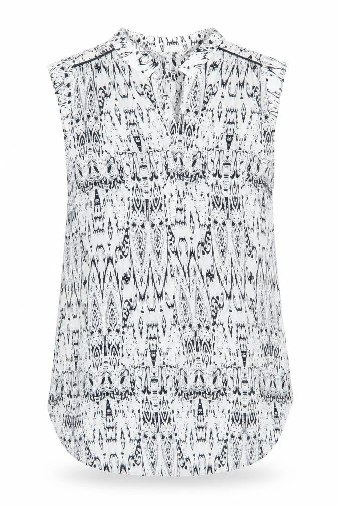 Dorothy Perkins Womens White Geometric Polyester Basic Blouse Size 8 V-Neck