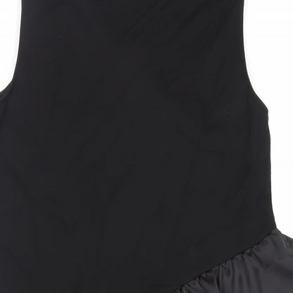 Warehouse Womens Black Viscose Basic Tank Size 8 Round Neck - Ruffle