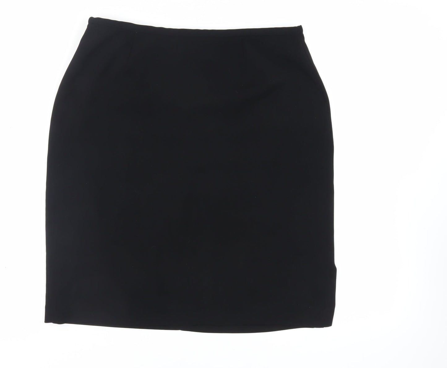 AMARANTO Womens Black Polyester Straight & Pencil Skirt Size 16 Zip