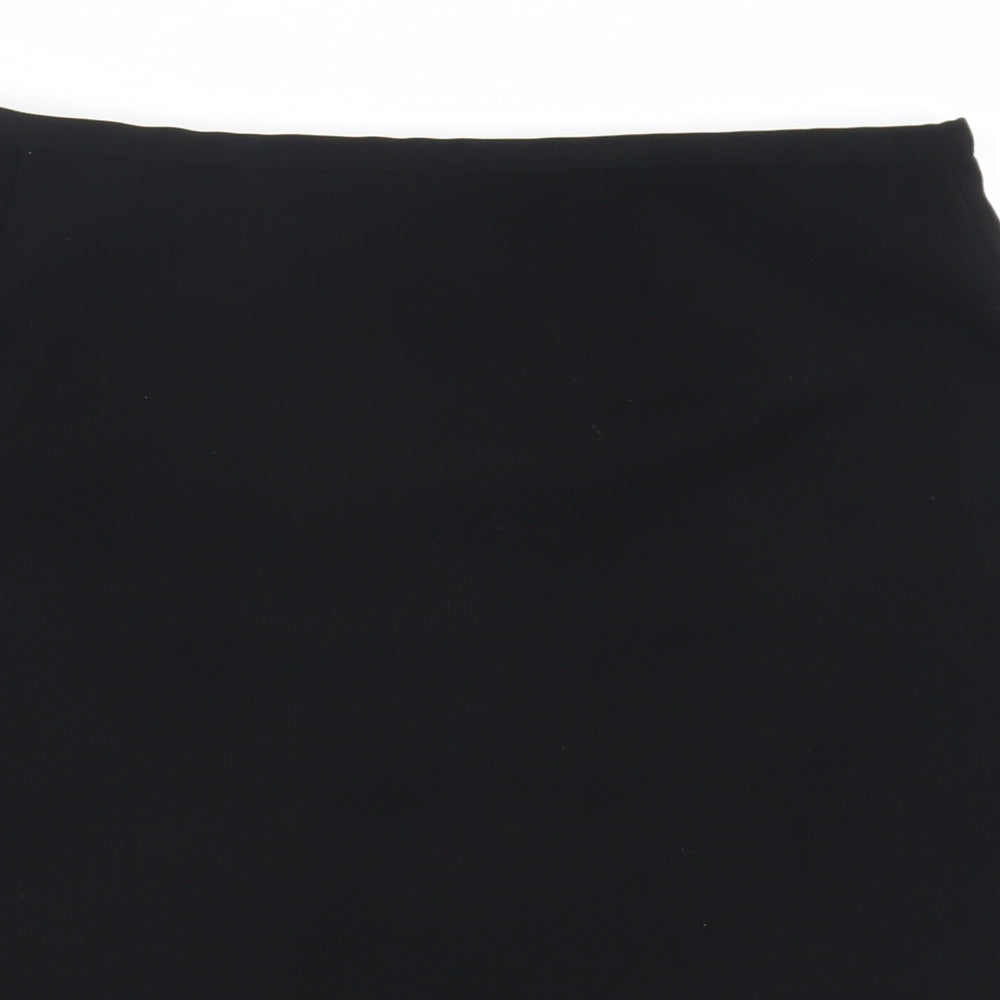 AMARANTO Womens Black Polyester Straight & Pencil Skirt Size 16 Zip