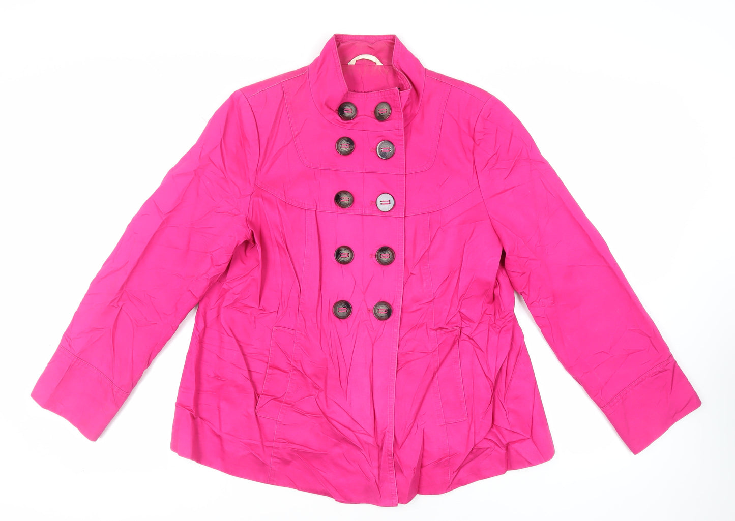Marks and Spencer Womens Pink Jacket Size 14 Button