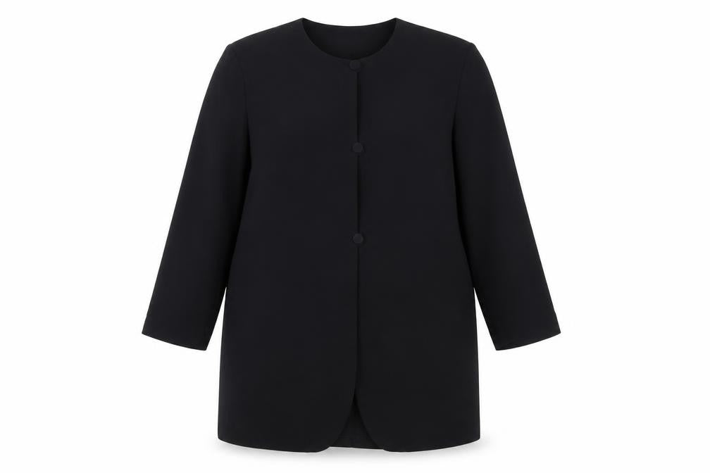 NEXT Womens Black Polyester Tunic Button-Up Size 16 Round Neck