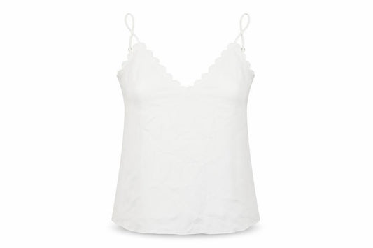 River Island Womens White Polyester Camisole Tank Size 14 V-Neck - Lace Trim