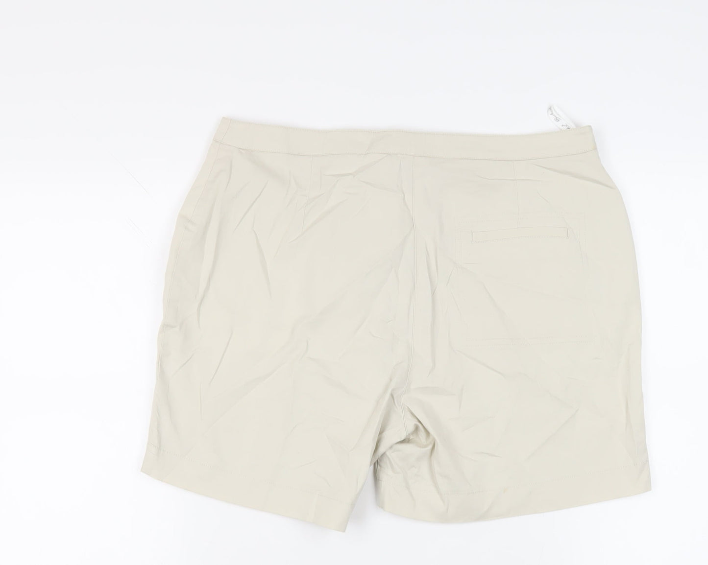 Berkertex Womens Beige Cotton Chino Shorts Size 14 L3 in Regular Zip