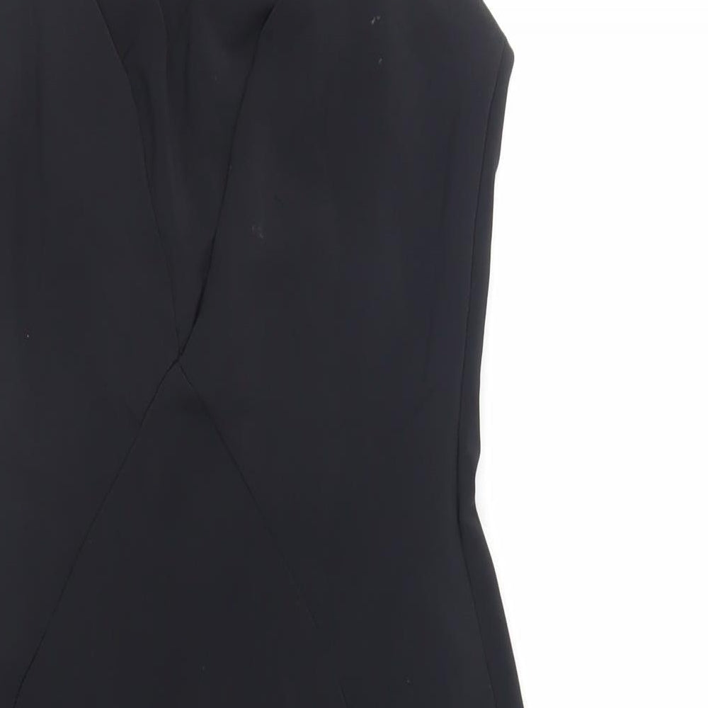 Zara Womens Black Polyester Pencil Dress Size S Halter Zip - Embellished Neckline