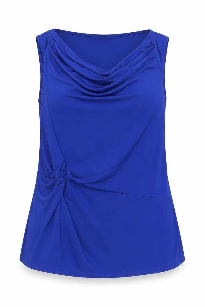 Kaliko Womens Blue Polyester Basic Blouse Size 16 Cowl Neck
