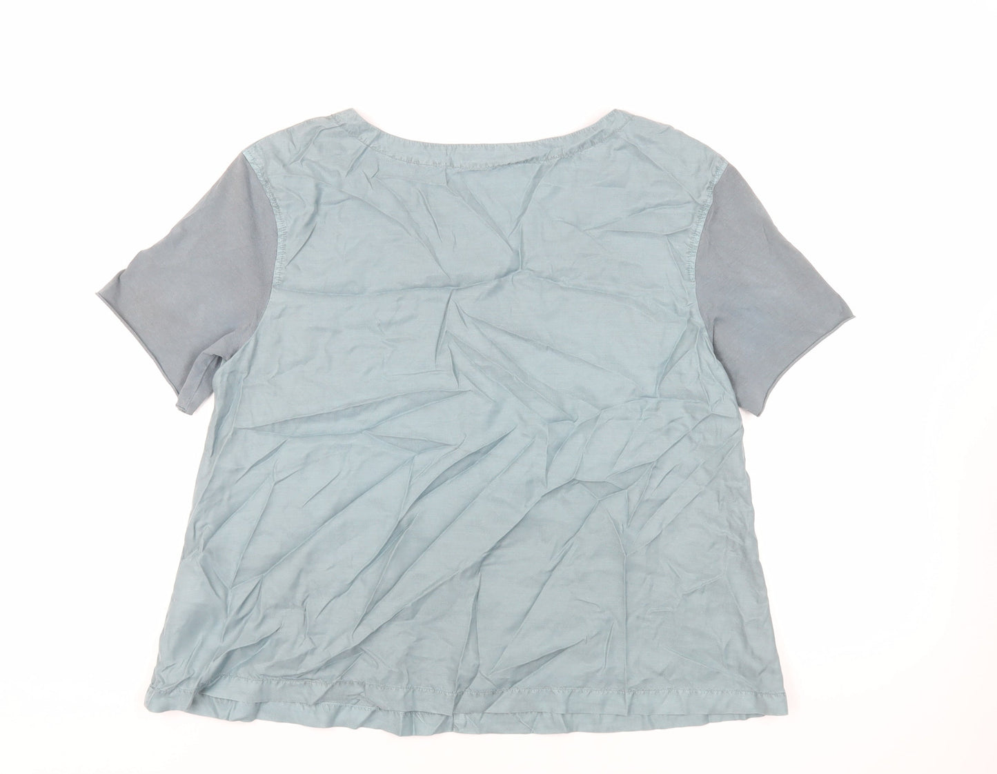 OSKA Womens Green Modal Basic Blouse Size M V-Neck