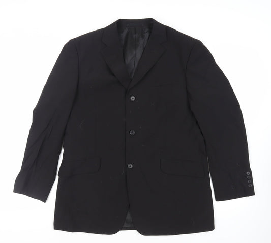 Charlton Gray Mens Black Polyester Jacket Blazer Size 42 Regular