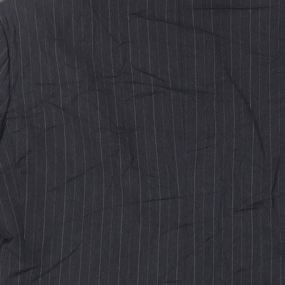 Geoffrey Beene Mens Grey Striped Wool Jacket Suit Jacket Size 38 Regular