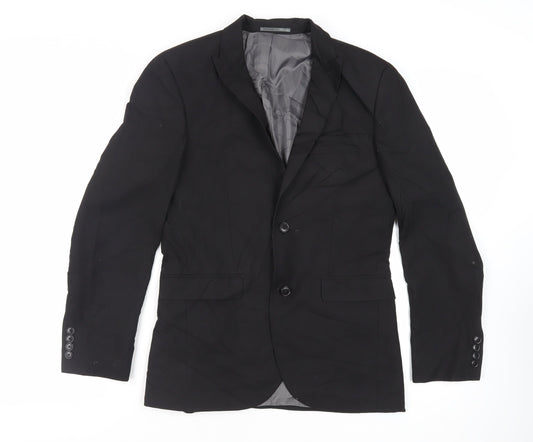 NEXT Mens Black Polyester Jacket Suit Jacket Size 36 Regular