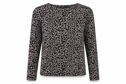 Boohoo Womens Grey Animal Print Polyester Basic T-Shirt Size 12 Round Neck
