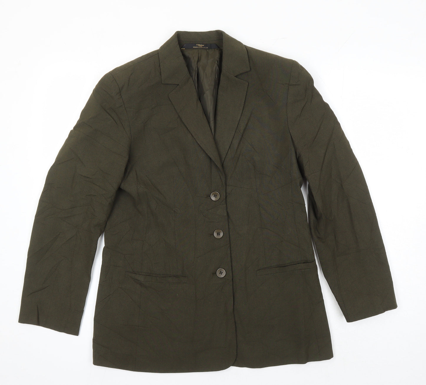 St Michael Womens Green Jacket Blazer Size 10