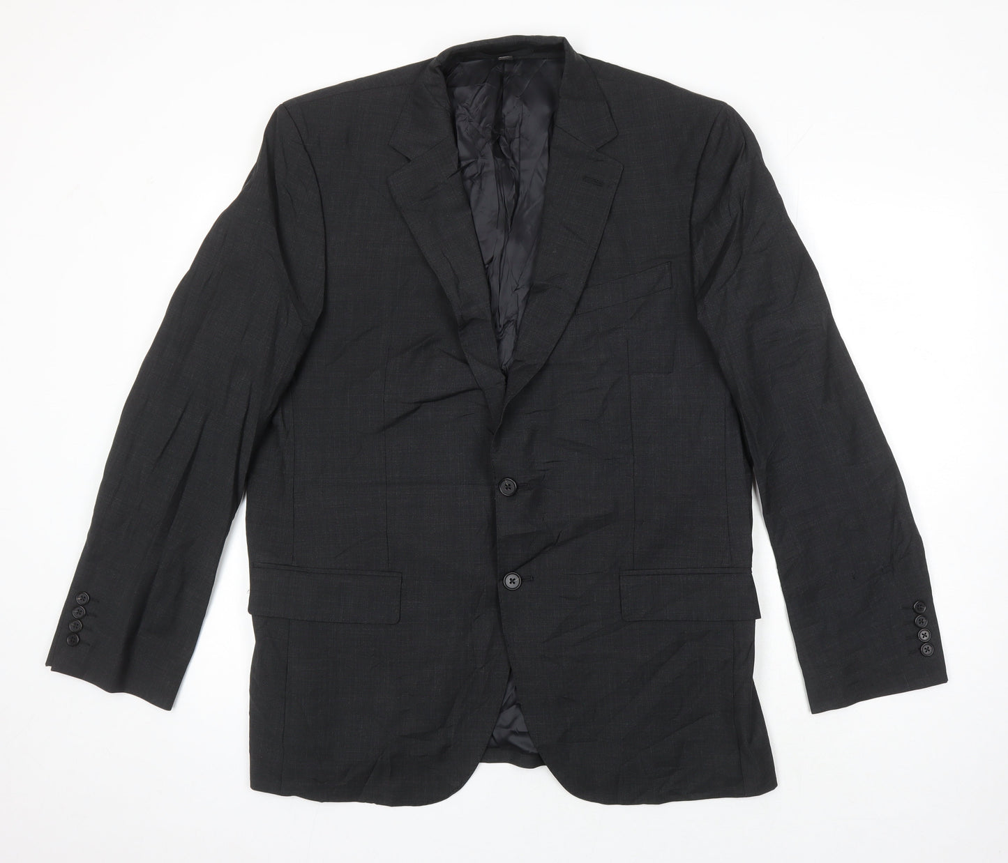 M&S Mens Grey Wool Jacket Blazer Size 42 Regular