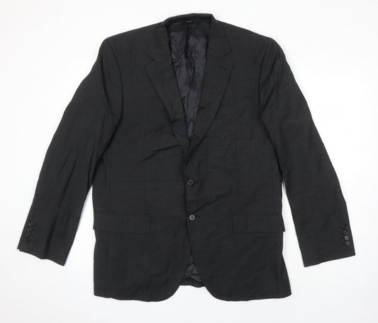 M&S Mens Grey Wool Jacket Blazer Size 42 Regular