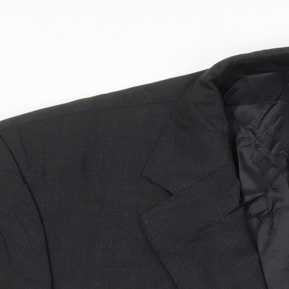 M&S Mens Grey Wool Jacket Blazer Size 42 Regular