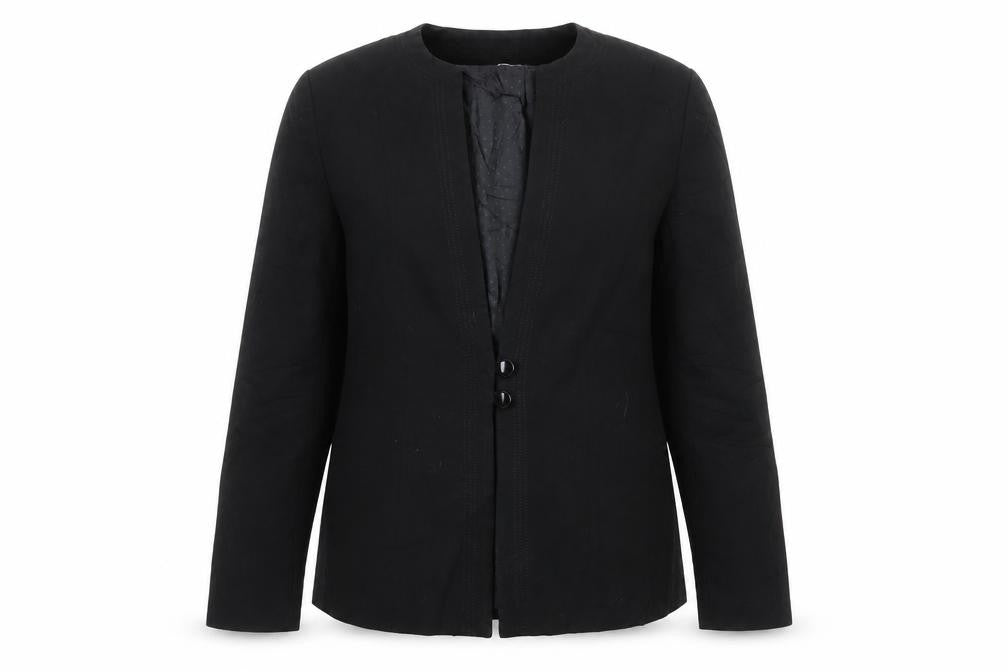 Klass Womens Black Herringbone Jacket Blazer Size 12