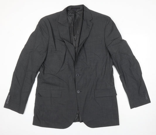 M&S Mens Grey Wool Jacket Suit Jacket Size 42 Regular