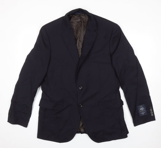 M&S Mens Blue Wool Jacket Suit Jacket Size 42 Regular