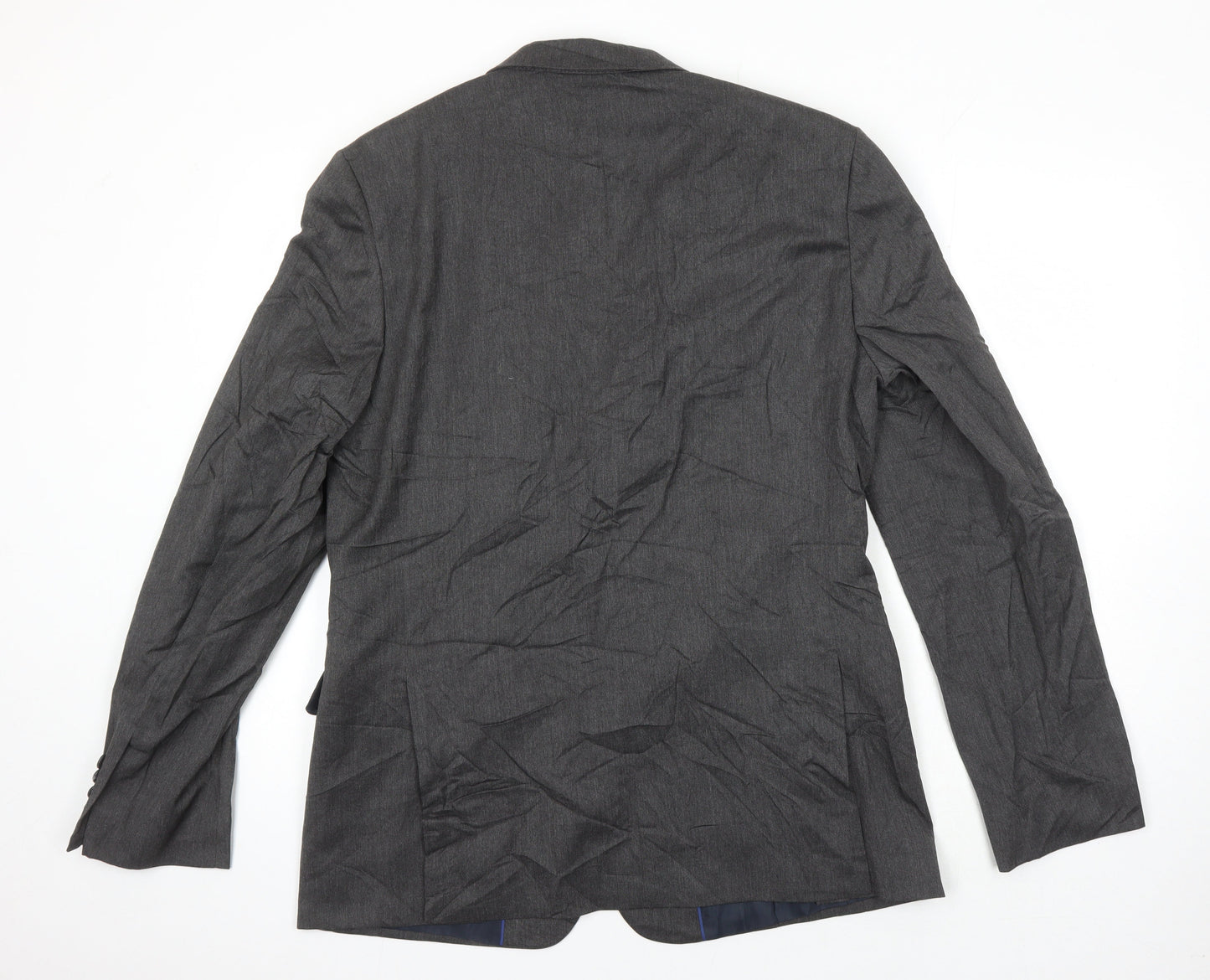 M&S Mens Grey Polyester Jacket Suit Jacket Size 42 Regular
