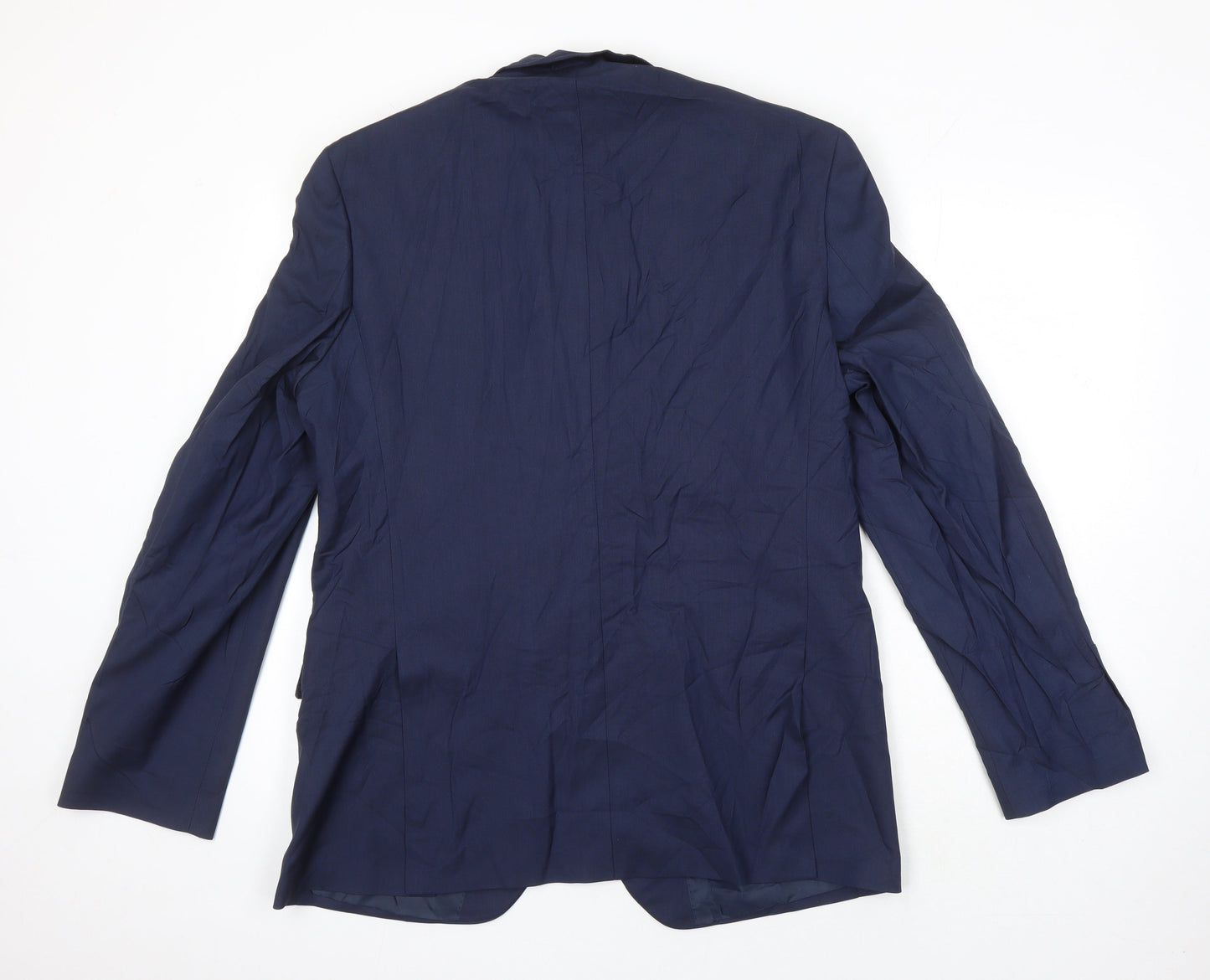 M&S Mens Blue Polyester Jacket Suit Jacket Size 42 Regular