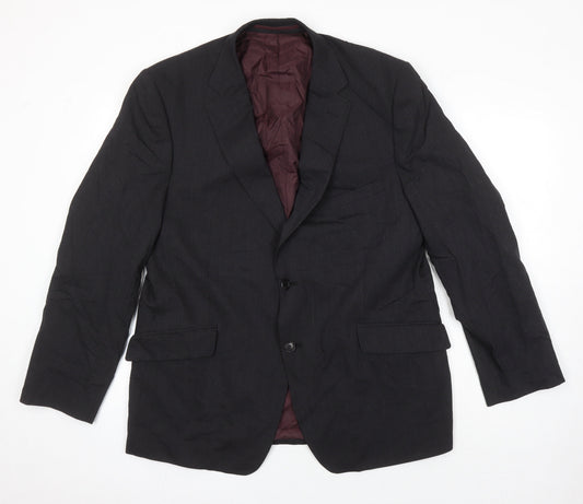 M&S Mens Black Wool Jacket Suit Jacket Size 44 Regular