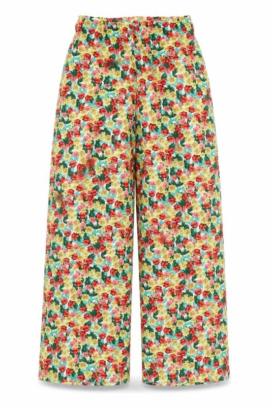 Vera & Lucy Womens Multicoloured Floral Polyester Trousers Size M L31 in Regular - Elasticated Waist