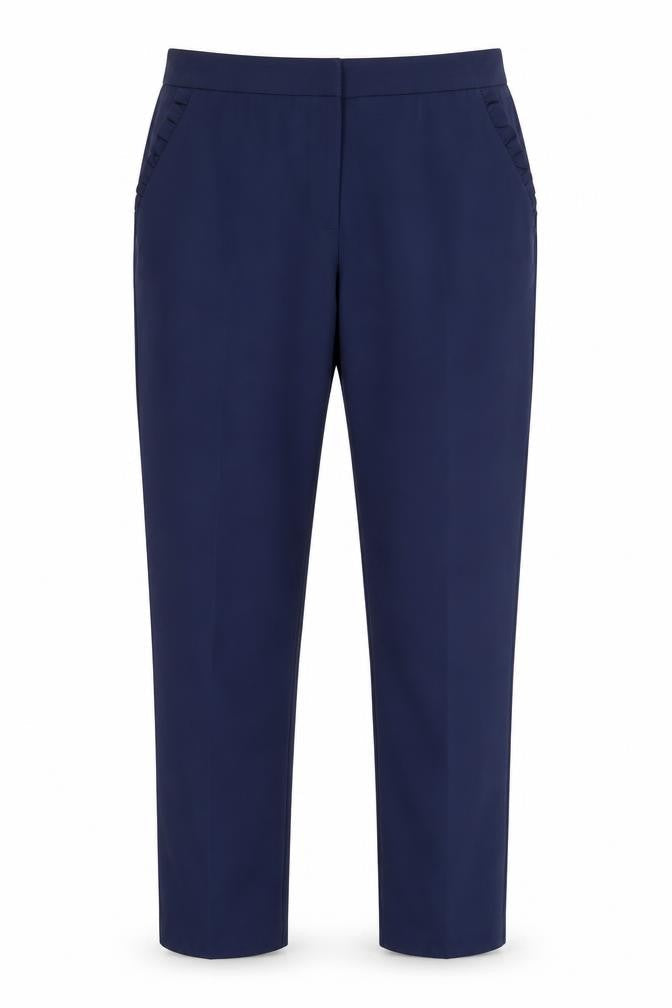 Oasis Womens Blue Polyester Trousers Size 8 L26 in Regular - Pockets