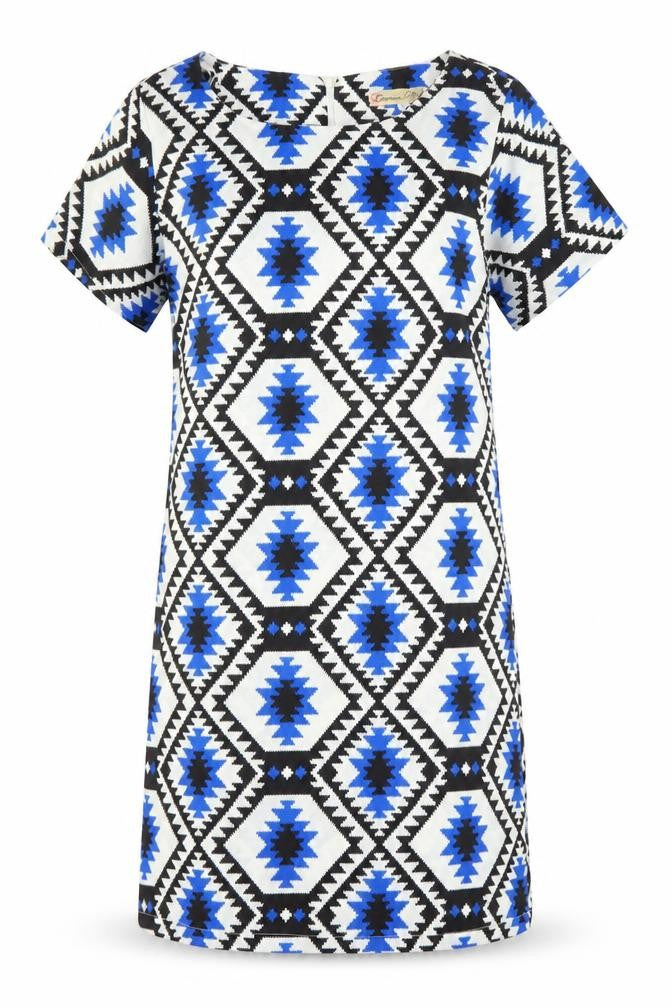 Cameo Rose Womens Multicoloured Geometric Polyester Shift Size 8 Boat Neck