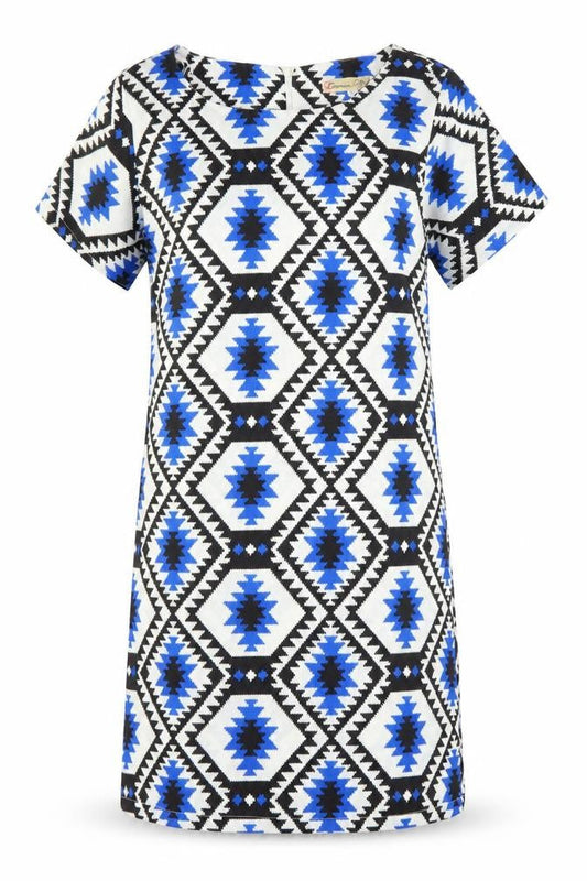 Cameo Rose Womens Multicoloured Geometric Polyester Shift Size 8 Boat Neck