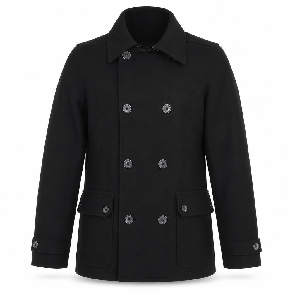 Twenty One Mens Black Overcoat Coat Size S Button