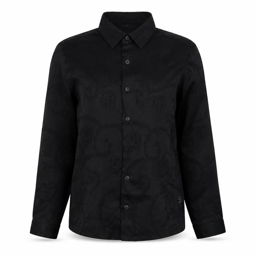 River Island Womens Black Geometric Viscose Basic Button-Up Size S Collared