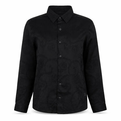 River Island Womens Black Geometric Viscose Basic Button-Up Size S Collared
