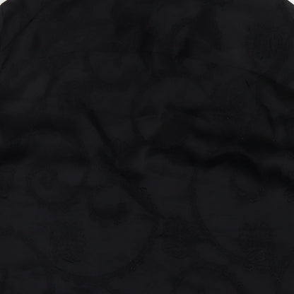 River Island Womens Black Geometric Viscose Basic Button-Up Size S Collared