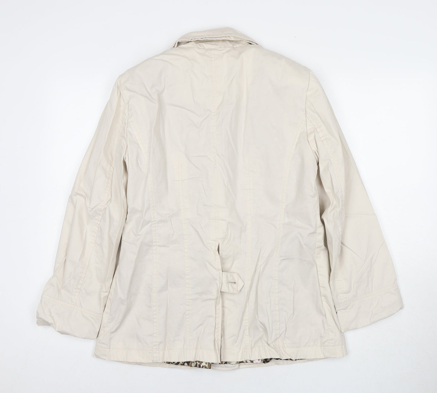 Per Una Womens Beige Pea Coat Coat Size 10 Button