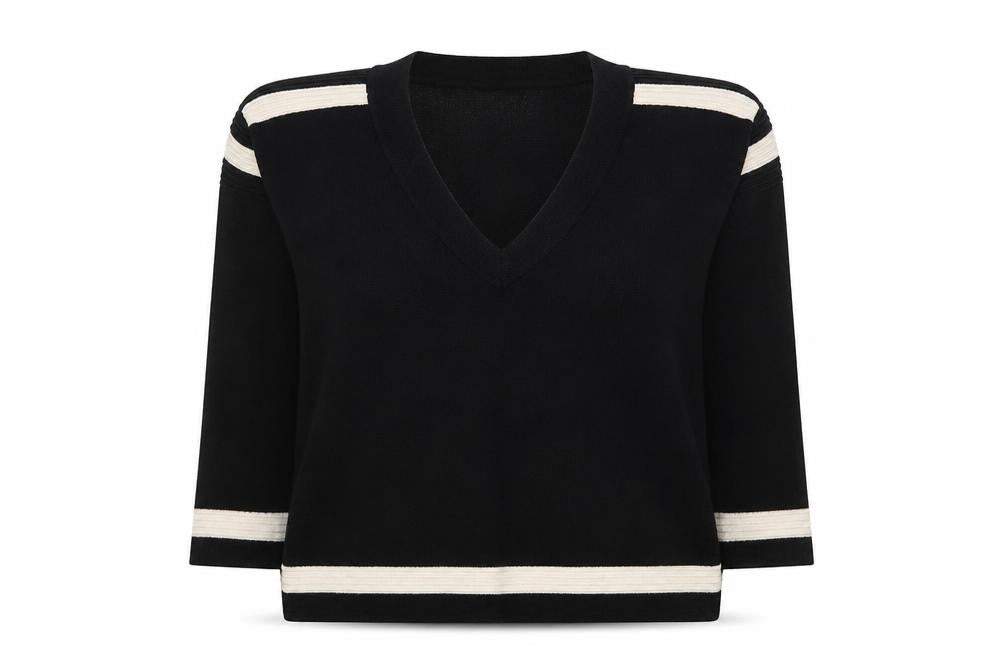 La Redoute Womens Black V-Neck Viscose Pullover Jumper Size M