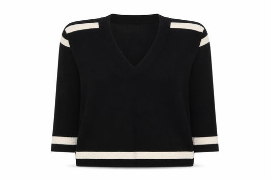 La Redoute Womens Black V-Neck Viscose Pullover Jumper Size M