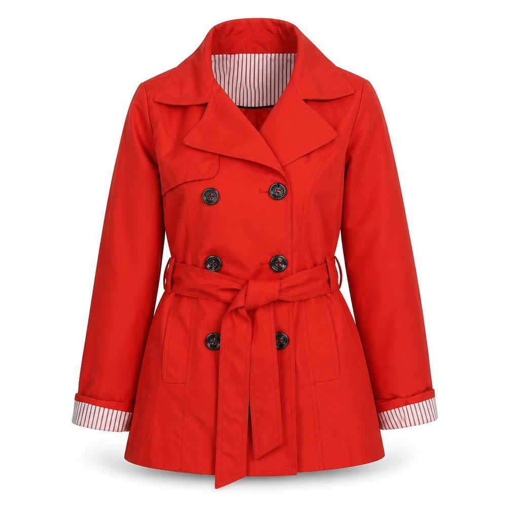 Atmosphere Womens Red Pea Coat Coat Size 12 Button