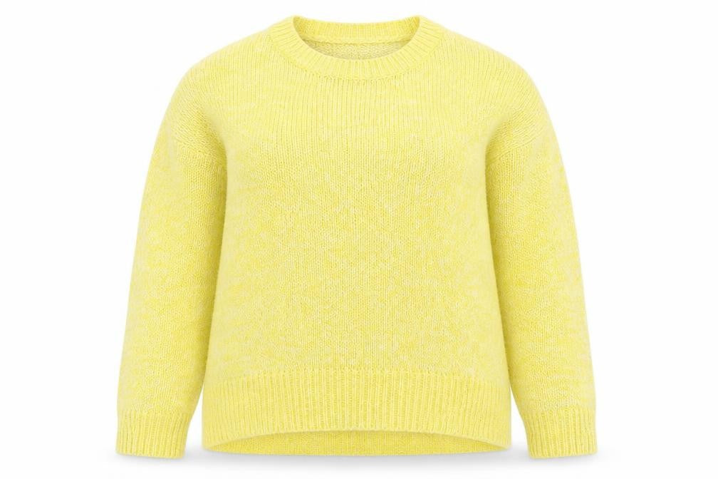 New Look Womens Yellow Round Neck Acrylic Pullover Jumper Size M