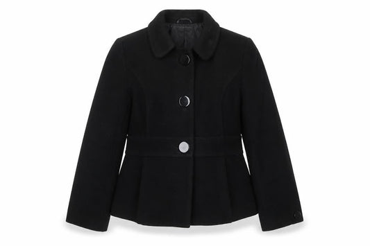 Marks & Spencer Womens Black Pea Coat Coat Size 14 Button