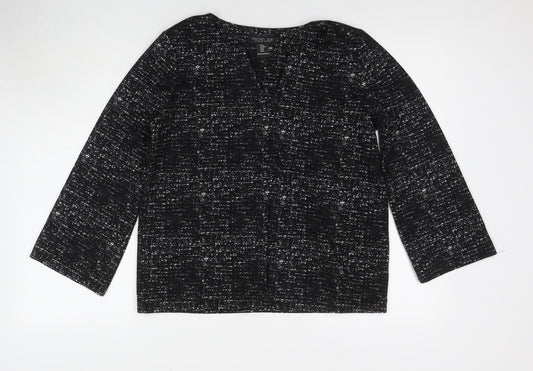 Rachel Zoe Womens Black Cotton Basic Blouse Size M Round Neck