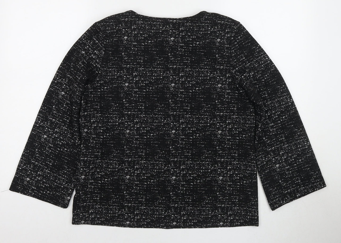 Rachel Zoe Womens Black Cotton Basic Blouse Size M Round Neck