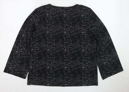 Rachel Zoe Womens Black Cotton Basic Blouse Size M Round Neck