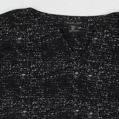 Rachel Zoe Womens Black Cotton Basic Blouse Size M Round Neck