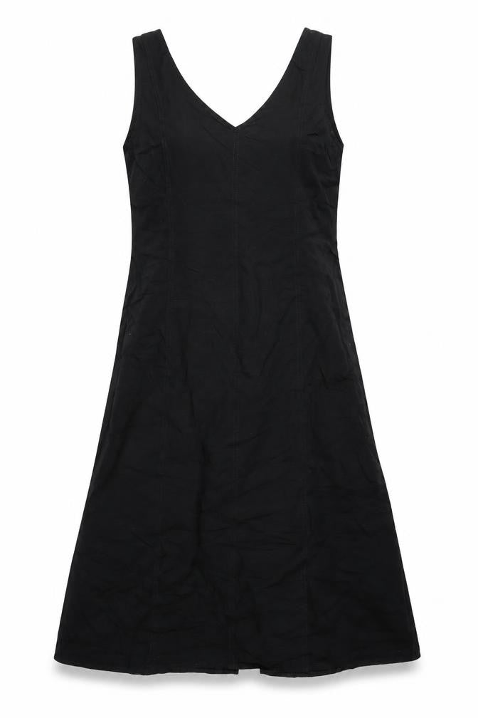 Marks & Spencer Womens Black Viscose A-Line Size 14 V-Neck Zip