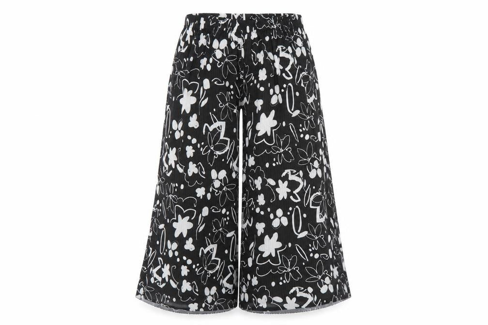 ASOS Womens Black Geometric Polyester Trousers Size 10 L22 in Regular