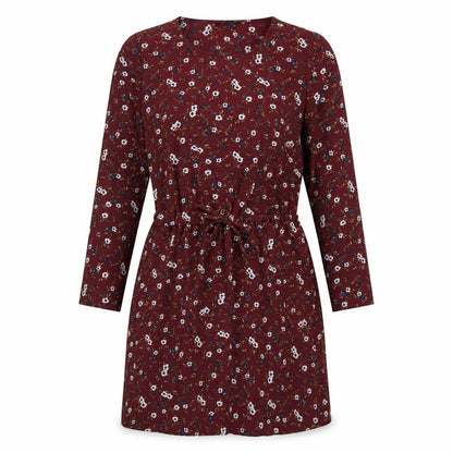 Front view of Only women’s red floral polyester a-line, size UK 12, round neck pullover