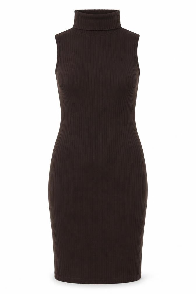 I SAW IT FIRST Womens Brown Polyester Bodycon Size 12 Roll Neck Pullover