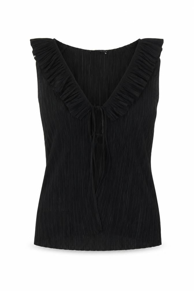 Zara Womens Black Polyester Basic Blouse Size S V-Neck
